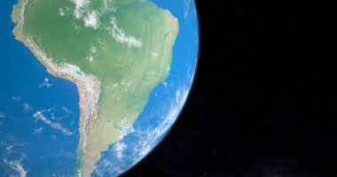 Andes veya Güney Amerika kıta seyyare yerküre, uzaydan gelen hava görünümünü And Dağları