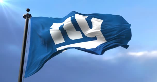 New York Giants Flag American Football Team National Football League — Stock Video