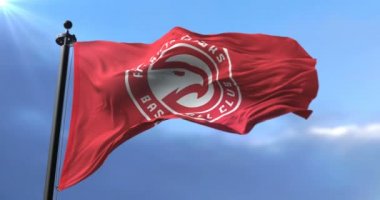 Atlanta Hawks bayrak, Ulusal Futbol Ligi Nfl Amerikan futbolu takımı sallayarak - döngü