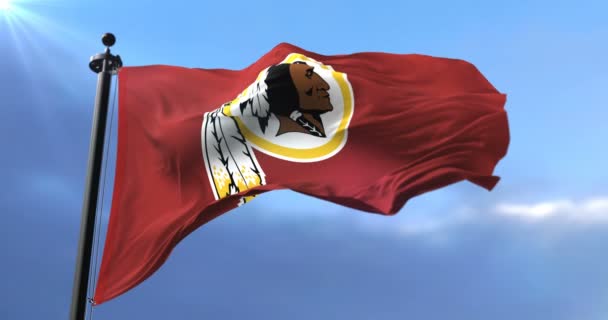 Flaga Washington Redskins Zespół Futbolu Amerykańskiego National Football Ligi Nfl — Wideo stockowe