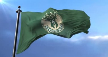 Milwaukee Bucks bayrak, Nba, basketbol takım sallayarak - döngü