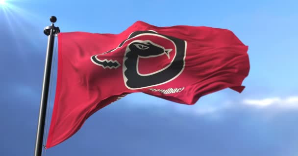 美国职业棒球队亚利桑那州响尾蛇队的旗帜 挥舞着风环 — 图库视频影像