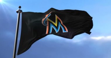 Miami rüzgarda sallayarak Marlins, Amerikan profesyonel beysbol takımı, takım bayrak - döngü