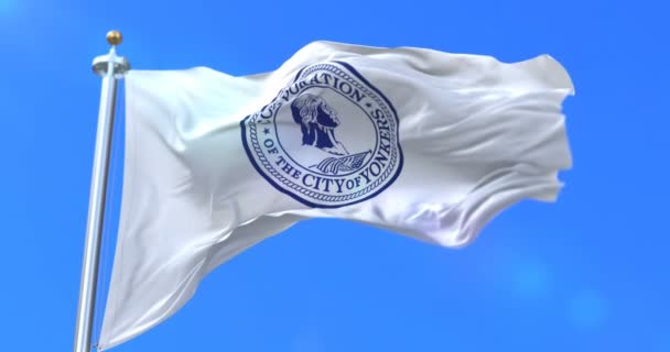 Yonkers City Flag City New York Usa United States America — Stock Video