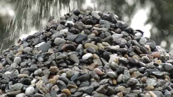 Guijarros Piedras Cayendo Sobre Una Montaña Piedras Una Cantera — Vídeos de Stock