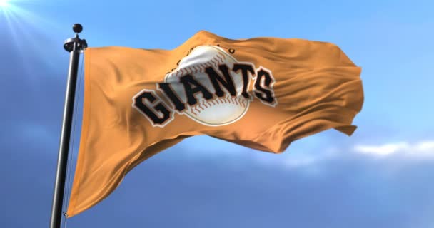 Bandera Del Equipo San Francisco Giants American Professional Baseball Loop — Vídeo de stock
