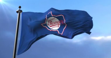 Texas Rangers, Amerikan profesyonel basketbol takım bayrağı sallayarak - döngü