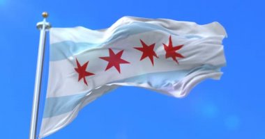 Chicago city, city Amerika Birleşik Devletleri - bayrağı döngü