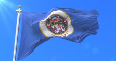 Amerikan Devlet Minnesota, Amerika Birleşik Devletleri, rüzgarda sallayarak bölge, bayrak - döngü