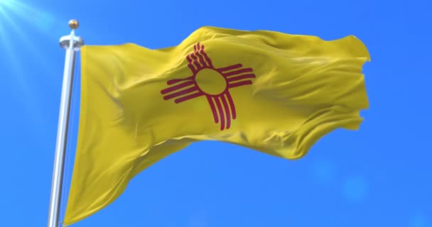 Bandeira Estado Novo México Região Dos Estados Unidos Loop — Vídeo de Stock