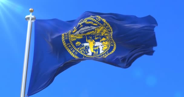 Flagga Nebraska State Region Usa Slinga — Stockvideo