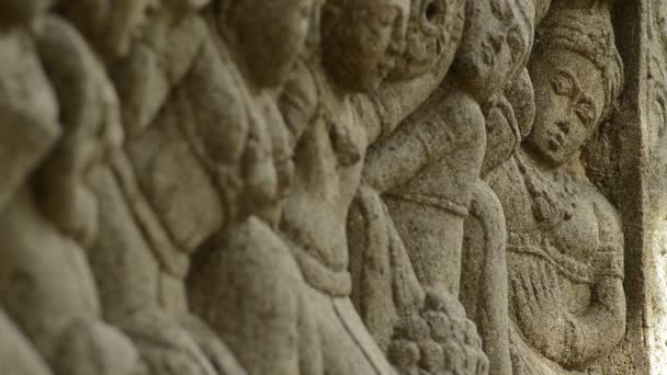Різні Фігури Археологічного Азіатського Пам Ятника Фресках — стокове відео