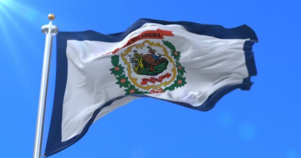 Bandeira Estado Virgínia Ocidental Região Dos Estados Unidos América Loop — Vídeo de Stock