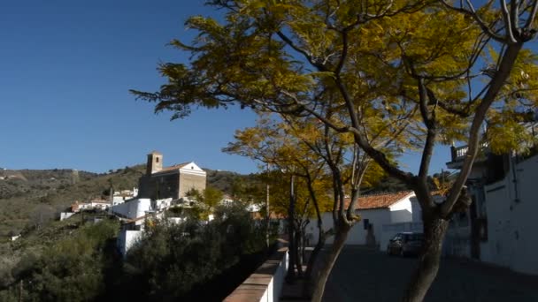 Головна Вулиця Benaque Рідного Містечка Іспанського Поета Сальвадор Руеда — стокове відео