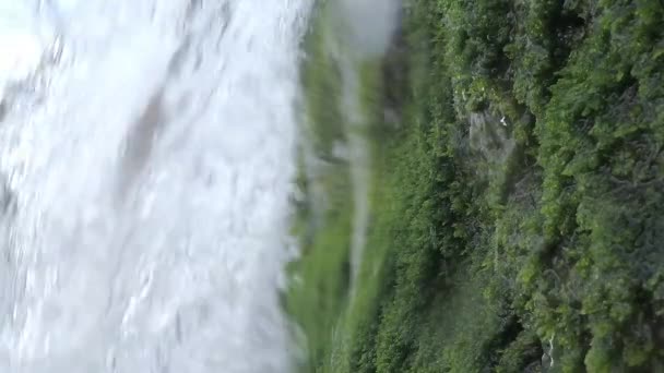Ποτάμι Νερού Πέφτουν Από Μέσα Έναν Καταρράκτη Αργή — Αρχείο Βίντεο