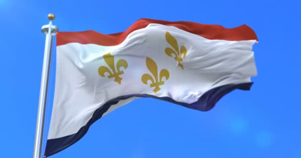 Bandera Nueva Orleans Ciudad Ciudad Estados Unidos América Loop — Vídeos de Stock