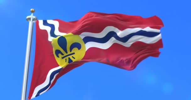 Flagga Saint Louis Staden City Missouri Usa Slinga — Stockvideo