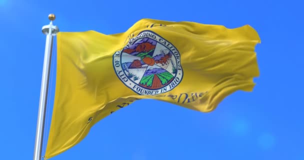 Bandeira San Bernardino Cidade Califórnia Nos Estados Unidos América Loop — Vídeo de Stock