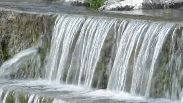 Rohr Das Wasser Und Fließendes Wasser Abführt Und Einer Natürlichen — Stockvideo