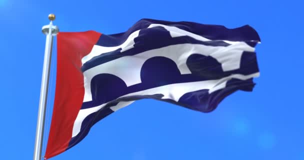 Drapeau Des Moines Ville Iowa Aux États Unis Amérique Boucle — Video