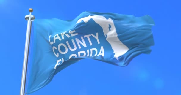 Vlag Van Lake County Amerikaanse Staat Florida Verenigde Staten Lus — Stockvideo