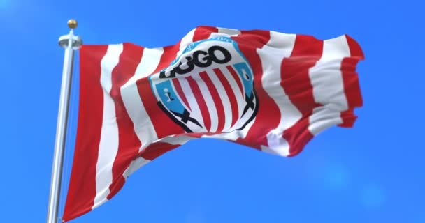 Flagga Club Deportivo Lugo Spansk Fotbollsklubb Premiären Eller Bbva Soccer — Stockvideo