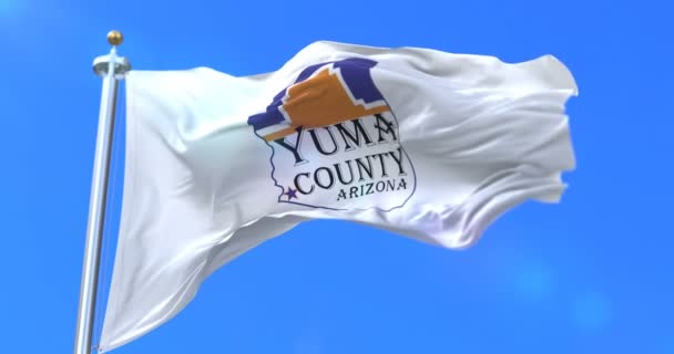 Σημαία Της Yuma County Κατάσταση Της Αριζόνα Ηνωμένες Πολιτείες Επανάληψη — Αρχείο Βίντεο