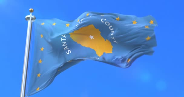 Flagga Santa Clara County Delstaten Kalifornien Usa Slinga — Stockvideo