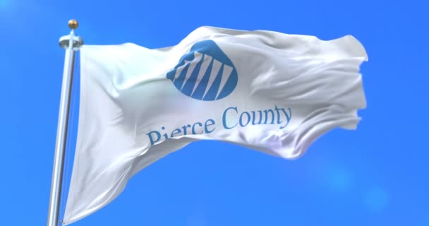 Vlajka Pierce County Státě Washington Spojených Státech Smyčka — Stock video