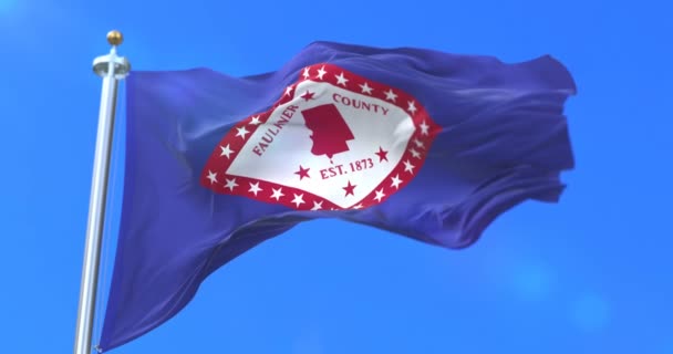 Bandeira Condado Faulkner Estado Arkansas Nos Estados Unidos Loop — Vídeo de Stock