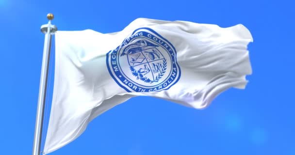 Σημαία Του Μεκλεμβούργου Κομητεία Πολιτεία Της Βόρειας Καρολίνας Ηπα Επανάληψη — Αρχείο Βίντεο