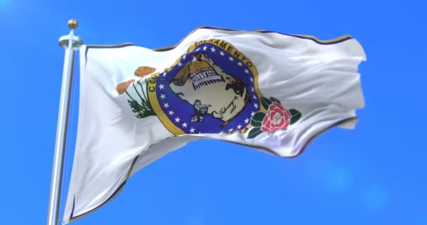 Vlajka Sacramento Okresu Státu Kalifornie Spojených Státech Smyčka — Stock video