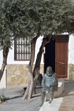 Sculpture of writer Cervantes in a andalusian street