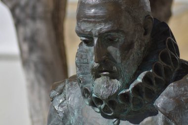 Sculpture of writer of El Quijote, Miguel de Cervantes, in Velez Malaga