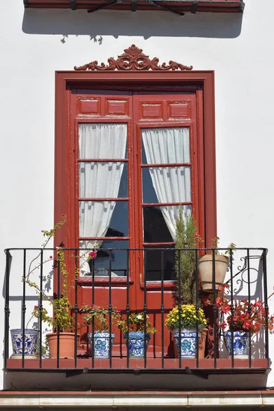 Typical Andalusian balcony a sunny day