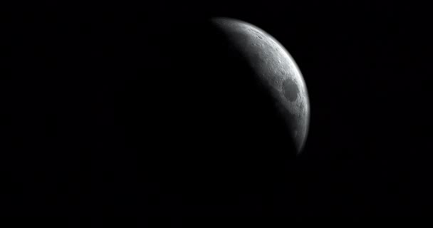 Woskowanie Księżyca Półksiężyca Renderowanie — Wideo stockowe