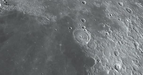 Veduta Del Cratere Posidonio Nel Mare Lunare Serenitatis Della Luna — Video Stock