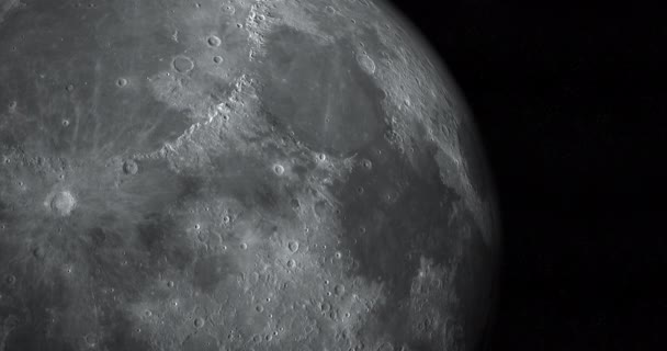 Mare Serenitatis Mare Tranquillitatis Moon Rendering — стоковое видео