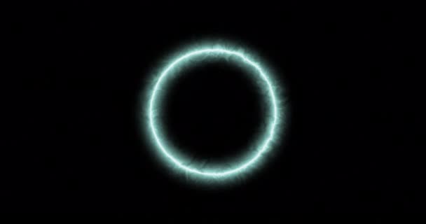 蓝色的圆圈在黑暗中闪耀 — 图库视频影像