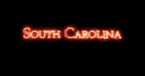 South Carolina Ditulis Dengan Api Pengulangan — Stok Video