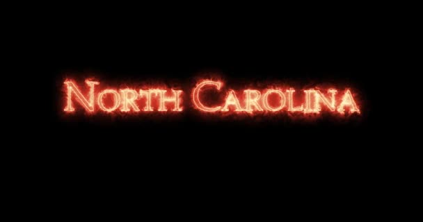 North Carolina Skriven Med Eld Ögla — Stockvideo