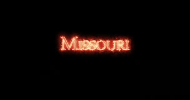 Missouri Skriven Med Eld Ögla — Stockvideo