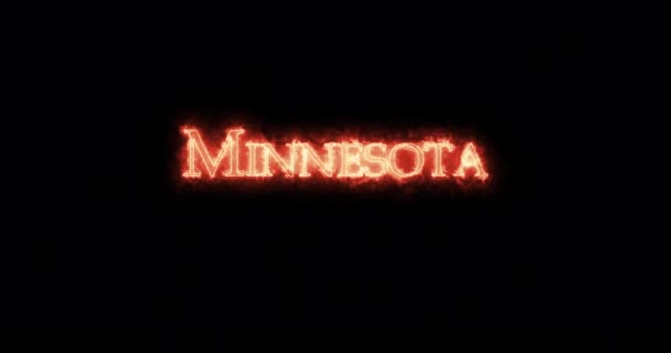 Minnesota Escrito Com Fogo Laço — Vídeo de Stock