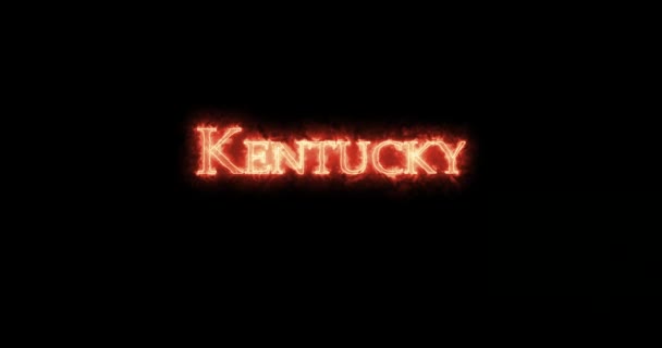 Kentucky Escrito Con Fuego Bucle — Vídeos de Stock