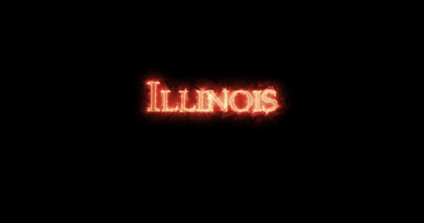 Illinois Geschreven Met Vuur Lijn — Stockvideo