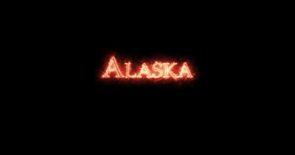 Alaska Mit Feuer Geschrieben Schleife — Stockvideo