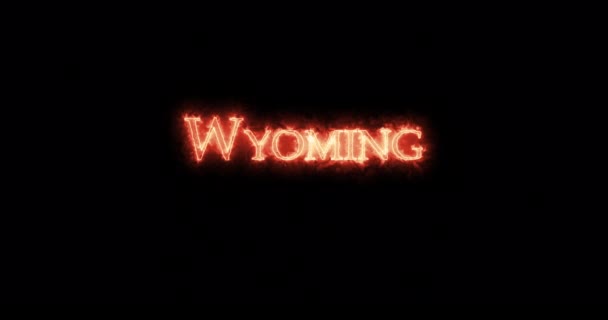 Wyoming Skriven Med Eld Ögla — Stockvideo