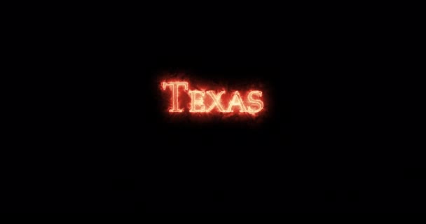 Texas Mit Feuer Geschrieben Schleife — Stockvideo