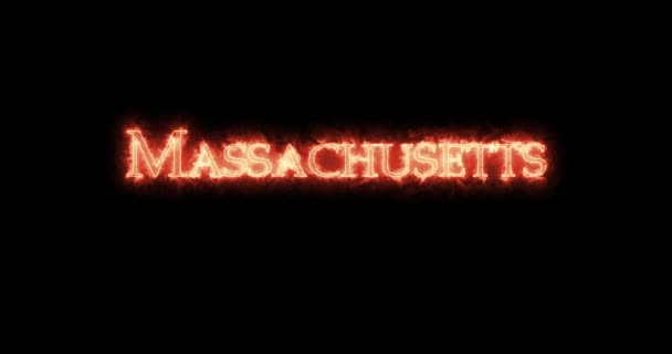 Massachusetts Mit Feuer Geschrieben Schleife — Stockvideo