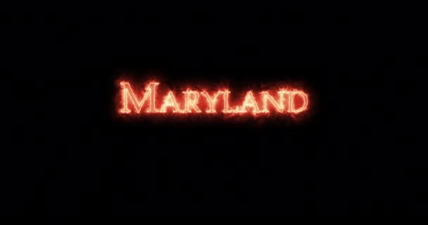 Maryland Écrit Avec Feu Boucle — Video